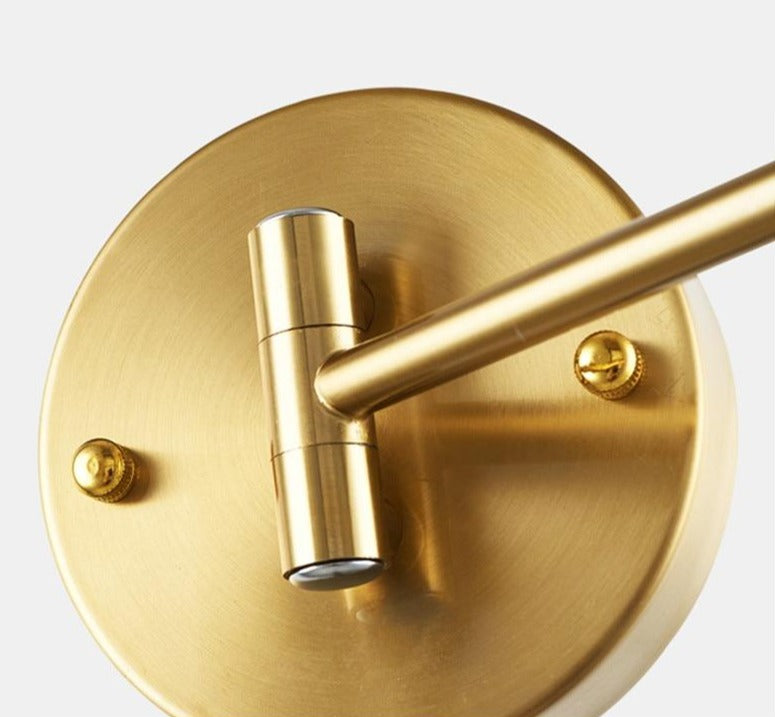 Brushed Brass Iron Wall Lamp with 4500K LED for Bedroom & Living Room