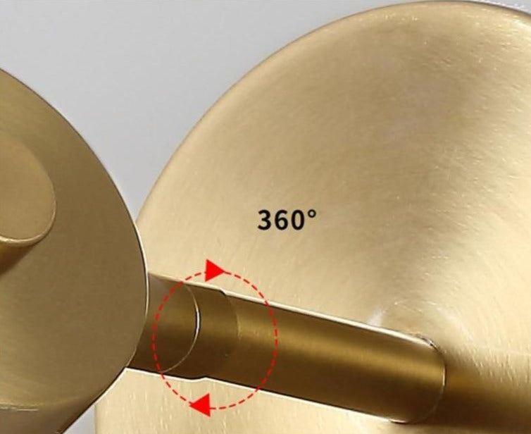 Brushed Brass Iron Wall Lamp with 4500K LED for Bedroom & Living Room