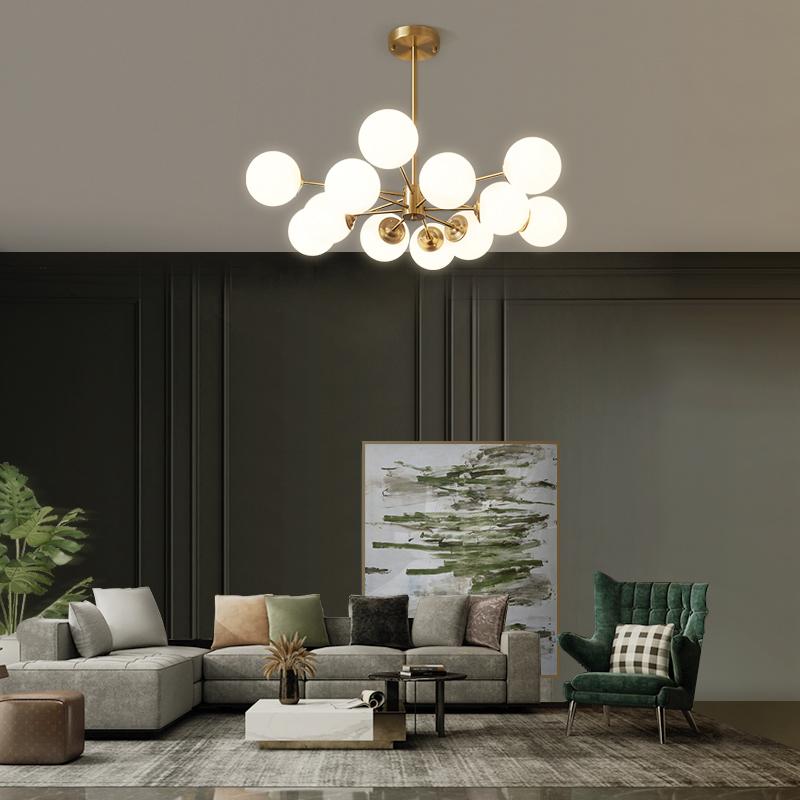 Modern Mid-Century Brass Ceiling Light Fixture