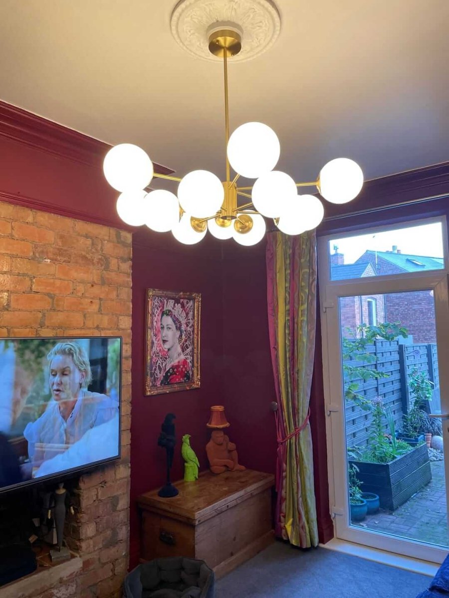 Modern Mid-Century Brass Ceiling Light Fixture