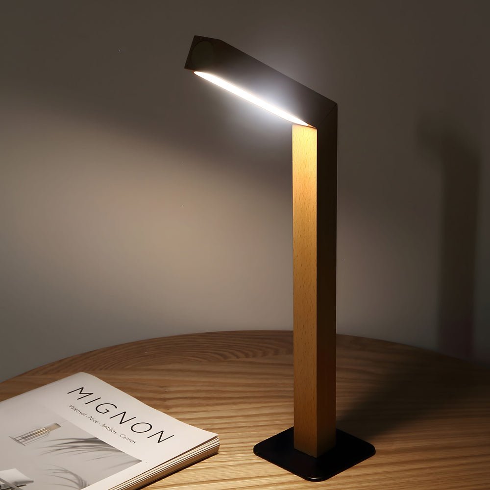 Magnetic LED Linear Ambient Light with Adjustable 360° Head & Wooden Base