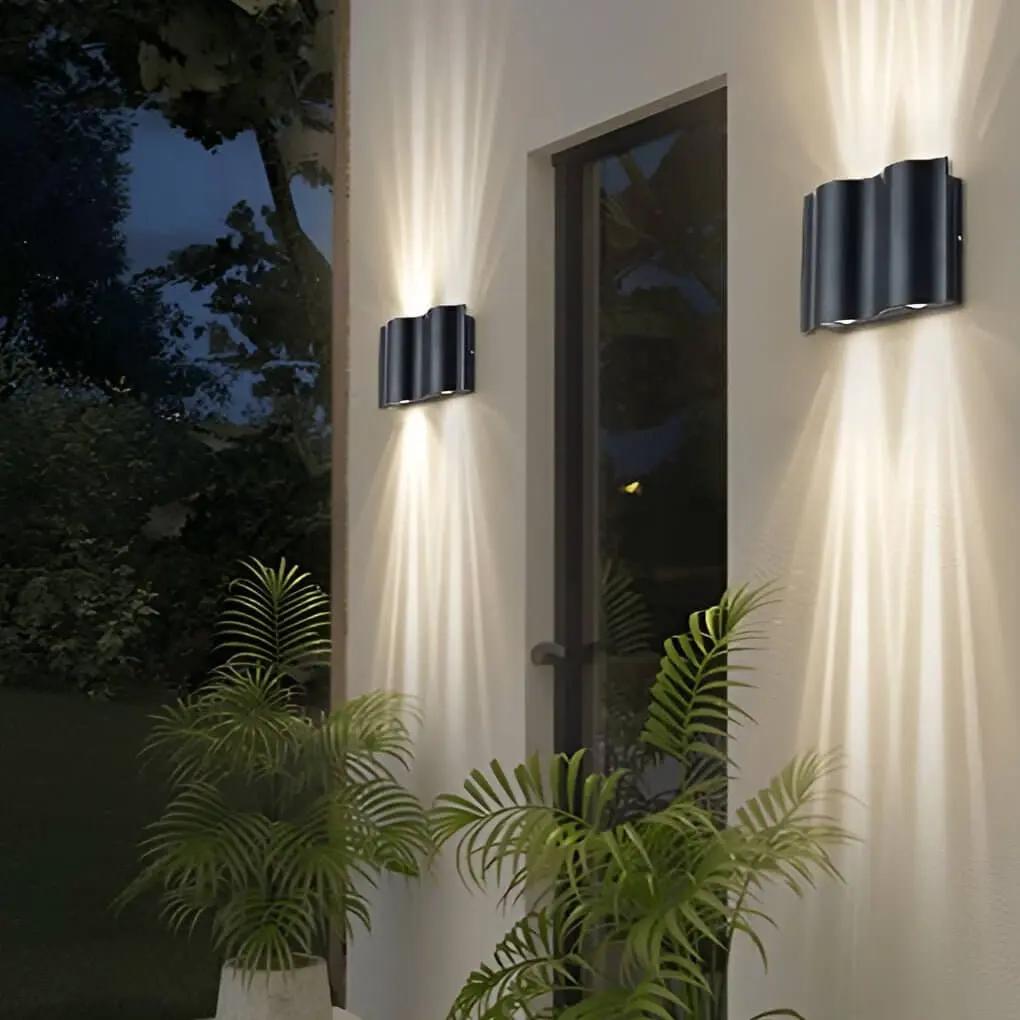 Arc Waterproof LED Wall Sconces – Modern Wave Up & Down Outdoor Wall Lights for Porch, Garden, and Building Facade Lighting venvolt