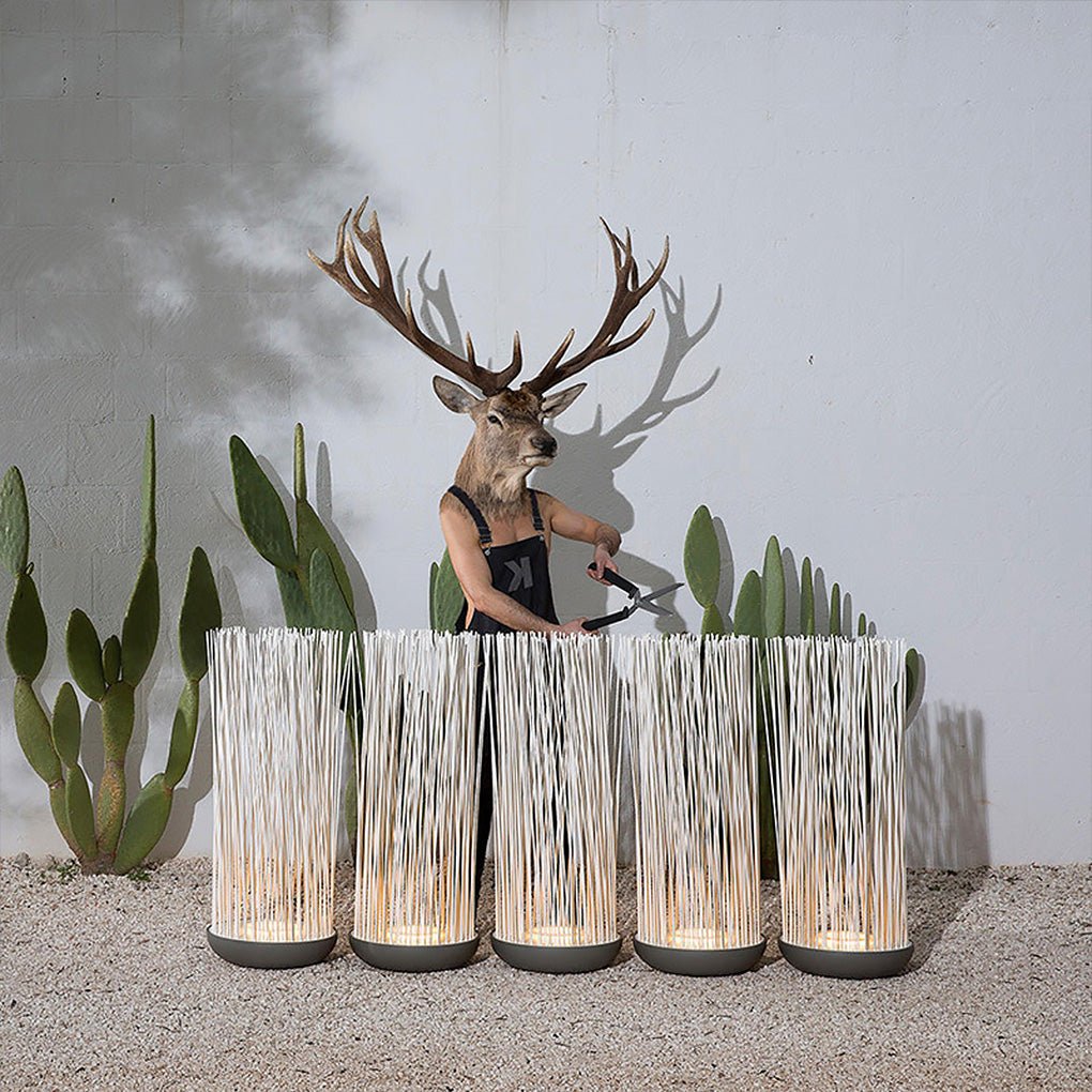 Artificial Grass Metal Bowl Design for Patio, Pool & Porch Lighting